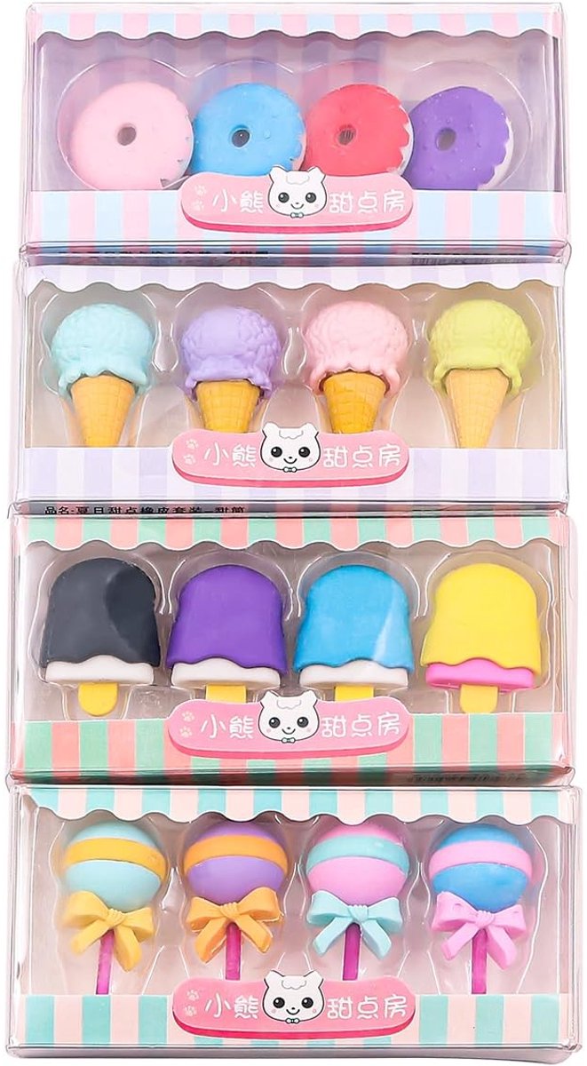 aladdien - creatieve gum - kleurrijke gummen set - schattig ontwerp - geschikt voor kinderen - 16 stuks - perfect als cadeau