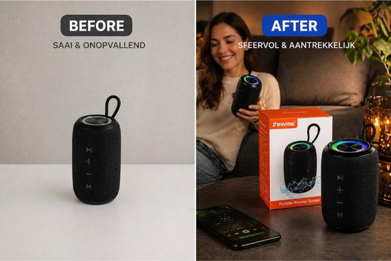 Bluetooth Speaker Draadloos Waterproof - Portable Wireless Speaker met RGB Verlichting, Extra Bass & Bluetooth 5.3 - SWISS — afbeelding 2