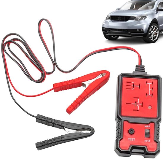 Auto Relaistester - Accutester Relais - Diagnose Elektrische Systemen - Beschadigingsvrije Test - DC 12/24V - Zwart