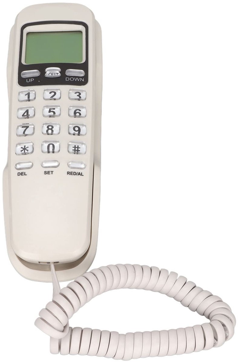 aladdien - Vaste Telefoon - Multifunctionele Telefoon - Eenvoudig in gebruik - Wit - LCD-scherm - Geschikt voor Thuiskantoor - Compact model