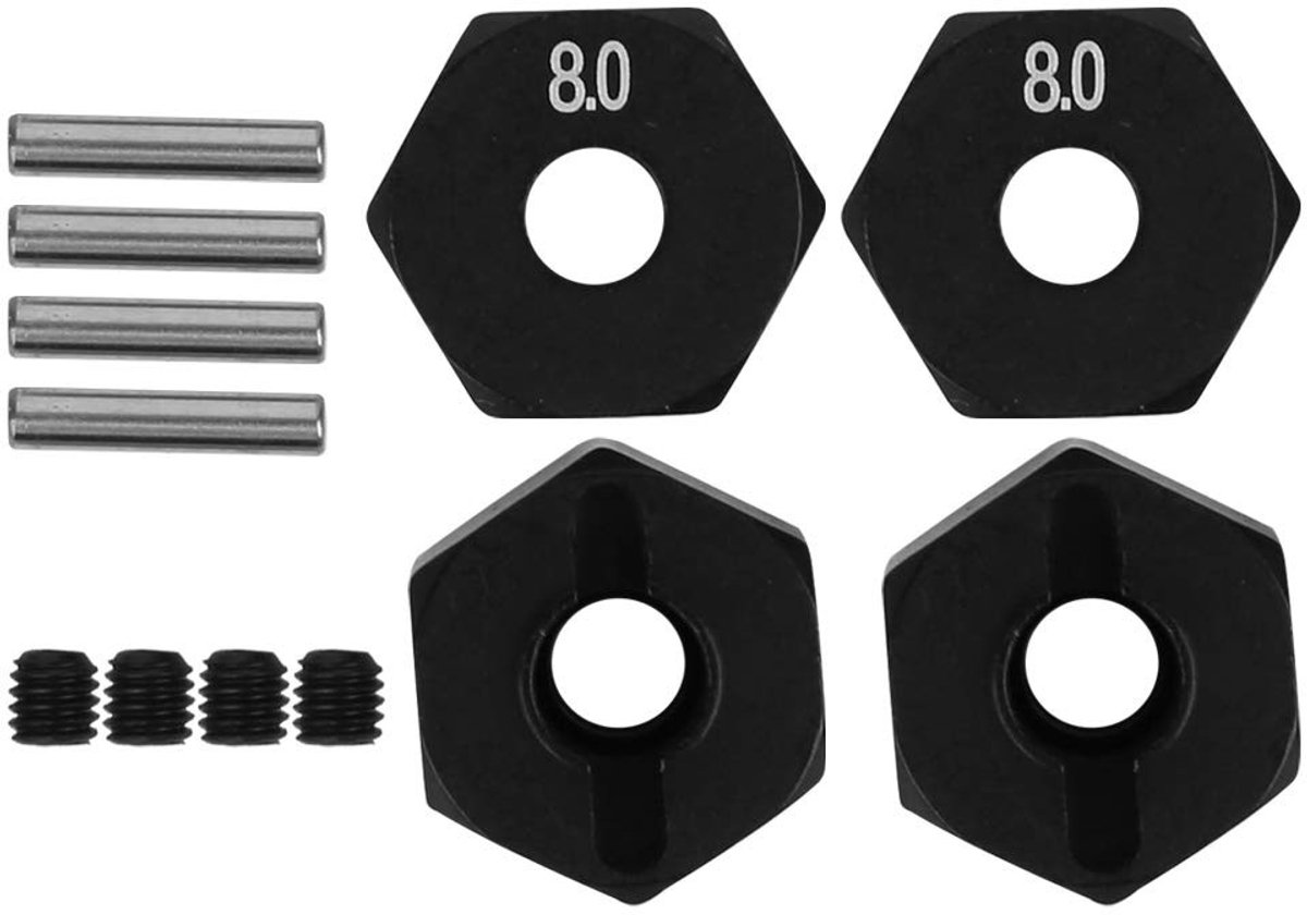 Yctze Wheel Hex Hub 1/10 - Aluminium Upgrade voor SCX10 & RR10 - Set van 4