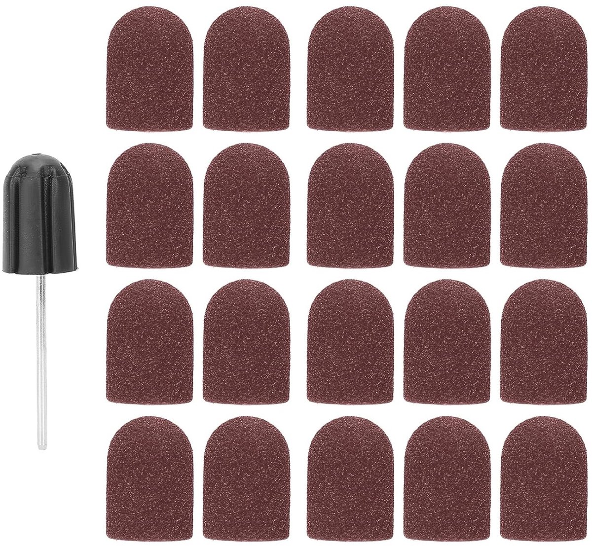 Professionele Nagel Art Schuurkoppen en Polijstbanden Set voor Nageldrills - 16 x 25mm Bruin, Perfect voor Nagelverzorging en Manicure