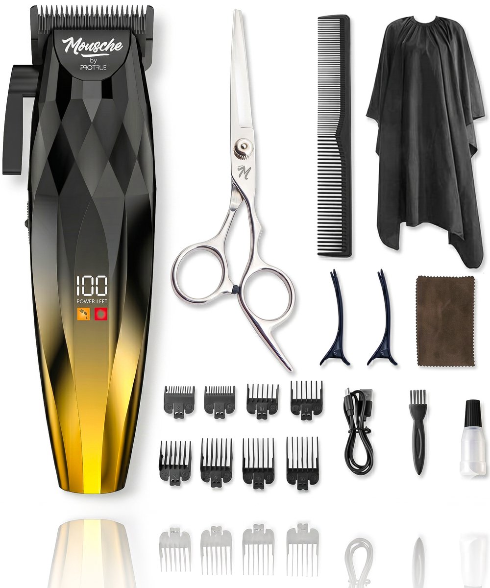Tondeuse Mannen Hoofdhaar - Kappersset 22 Delig - Haartrimmer Set met Kappersschaar - Trimmer voor Hoofd & Baard