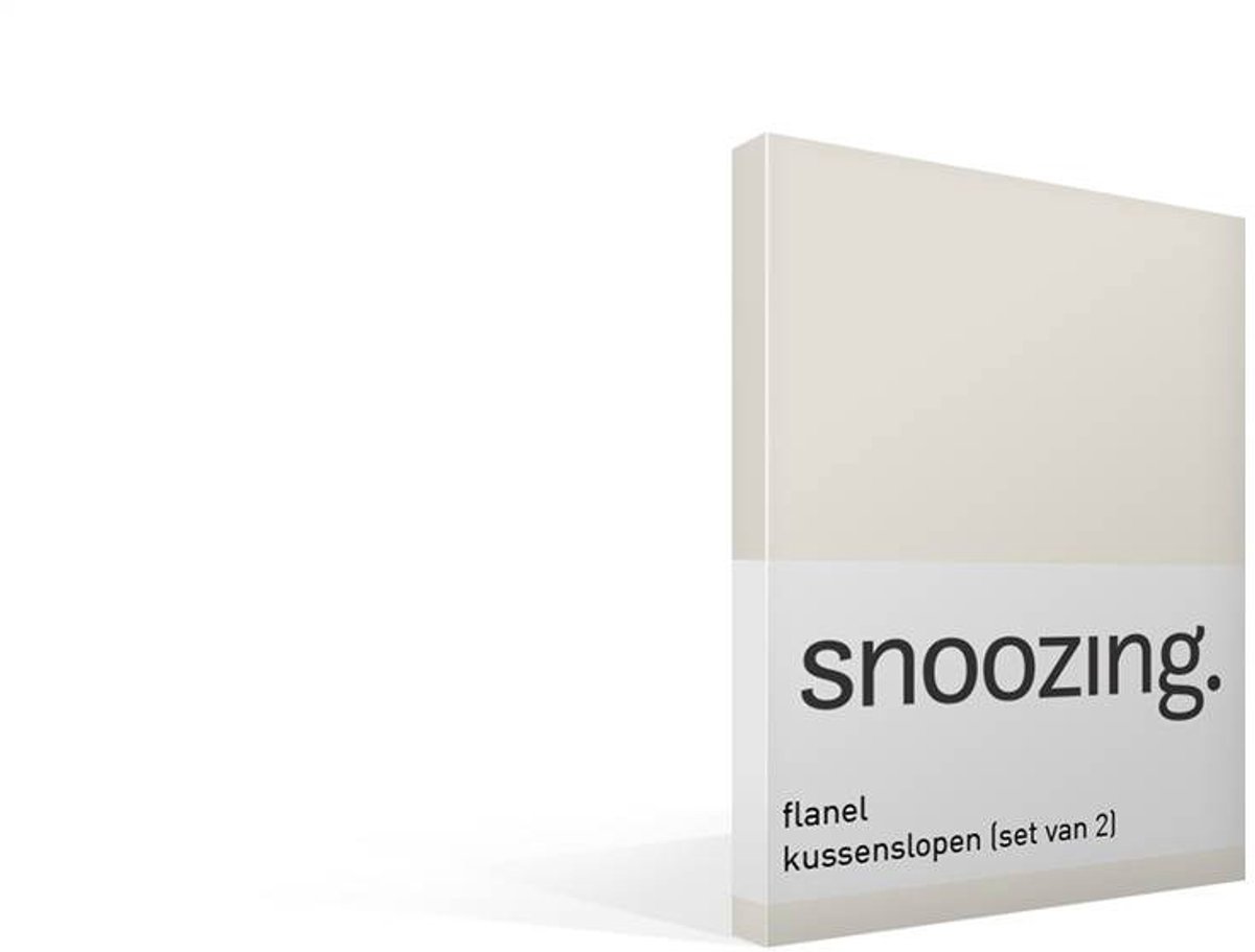 Snoozing - Flanel - Kussenslopen - Set van 2 - 60x70 cm - Ivoor