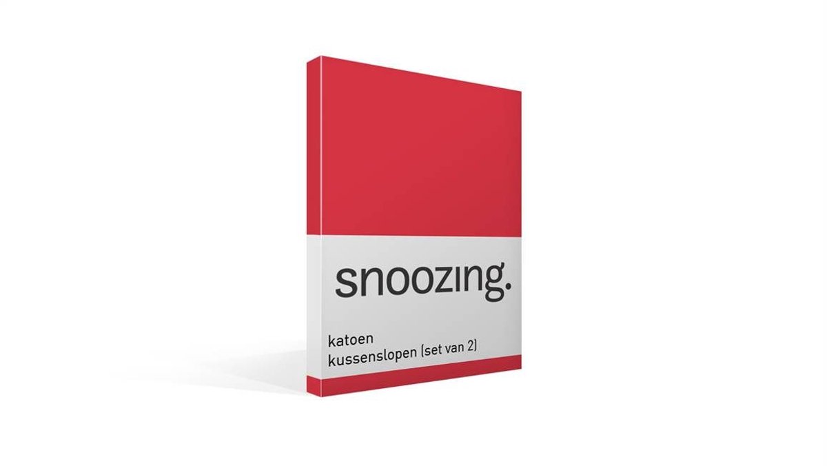 Snoozing katoen kussenslopen (set van 2) Rood 40x60 cm