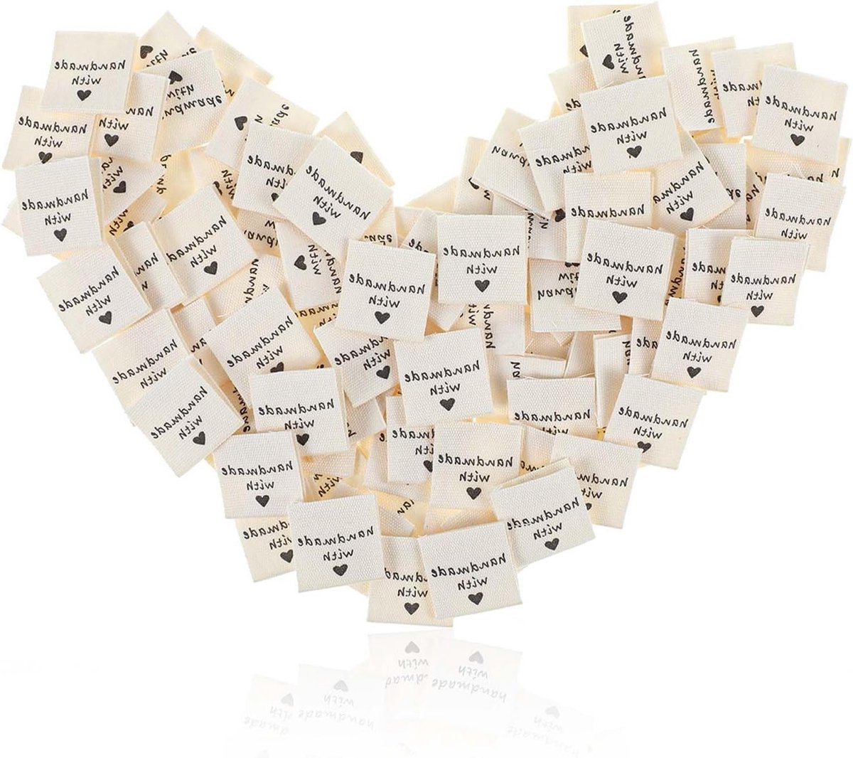 Set van 200 Wasbare Labels voor Handgemaakt Textiel, Perfect voor Breien, Haken en DIY Projecten, Duurzaam en Praktisch