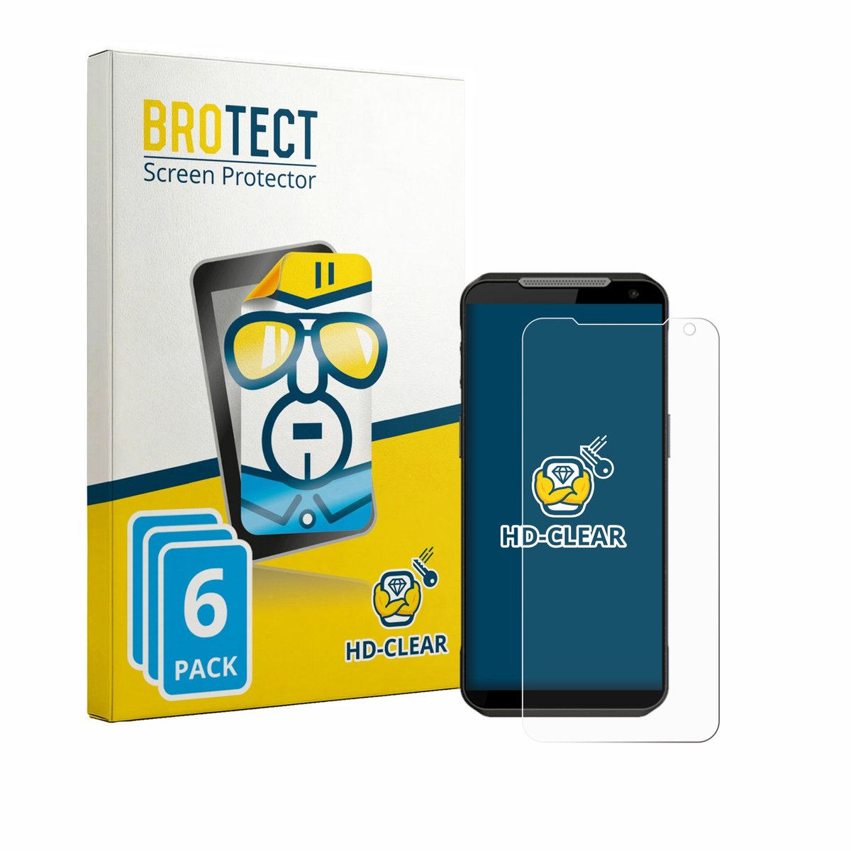 BROTECT - Screenprotector voor Point Mobile MF52 - Folie Beschermfolie transparant 6 Stuks