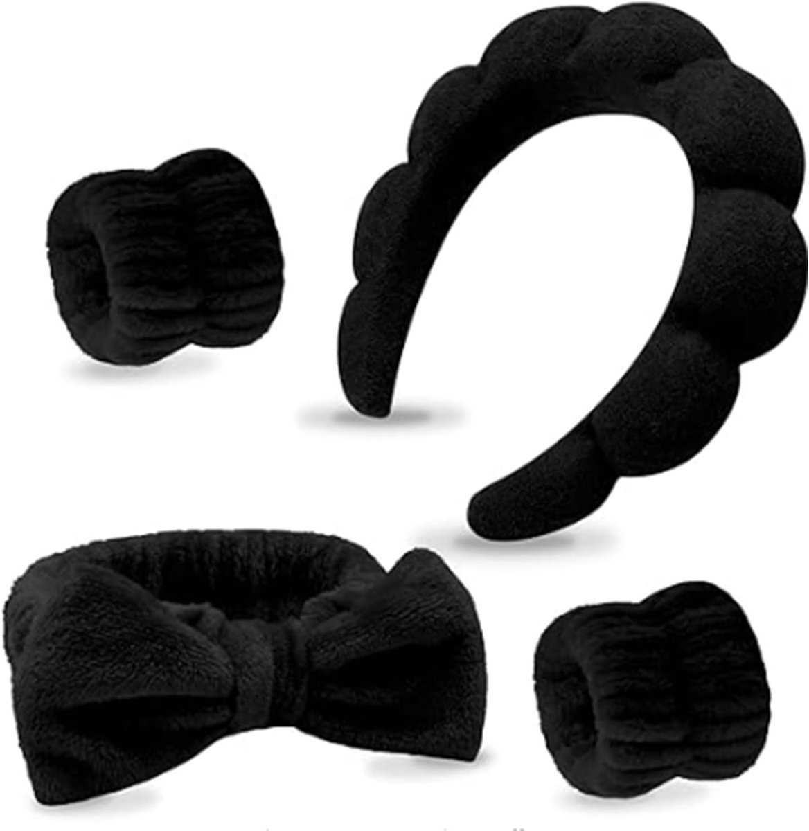 Set van 4 Zachte en Duurzame Haarbanden voor Spa, Make-up en Gezichtsverzorging - Perfect als Cadeau voor Elke Gelegenheid