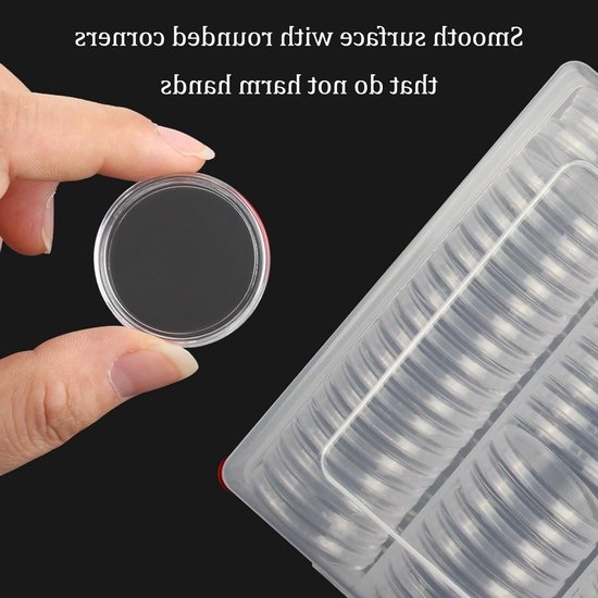 Transparante muntcapsules 30mm voor 2 euro munten - 100 stuks met opbergdoos voor muntenverzameling en -display van Merkloos — afbeelding 4