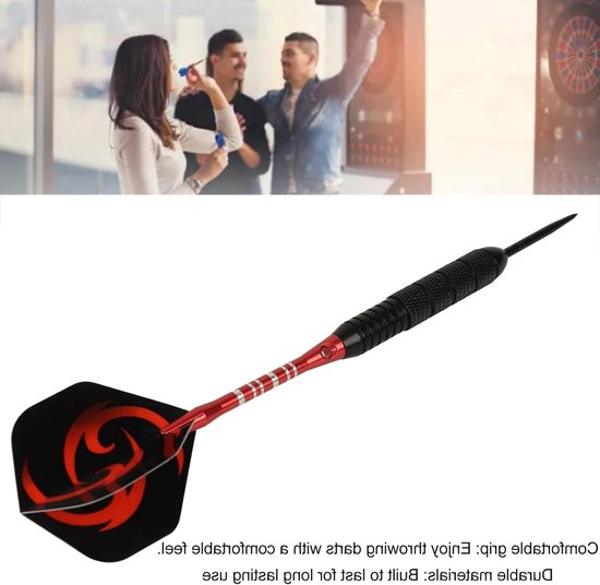 Professionele Darts Set van 3 Stuks met 24g Metaalpunttips en Antislip Vleugels voor Thuis en Bargebruik, Geschikt voor Dartbord, Darts Accessoires en Dartpijlen — afbeelding 3