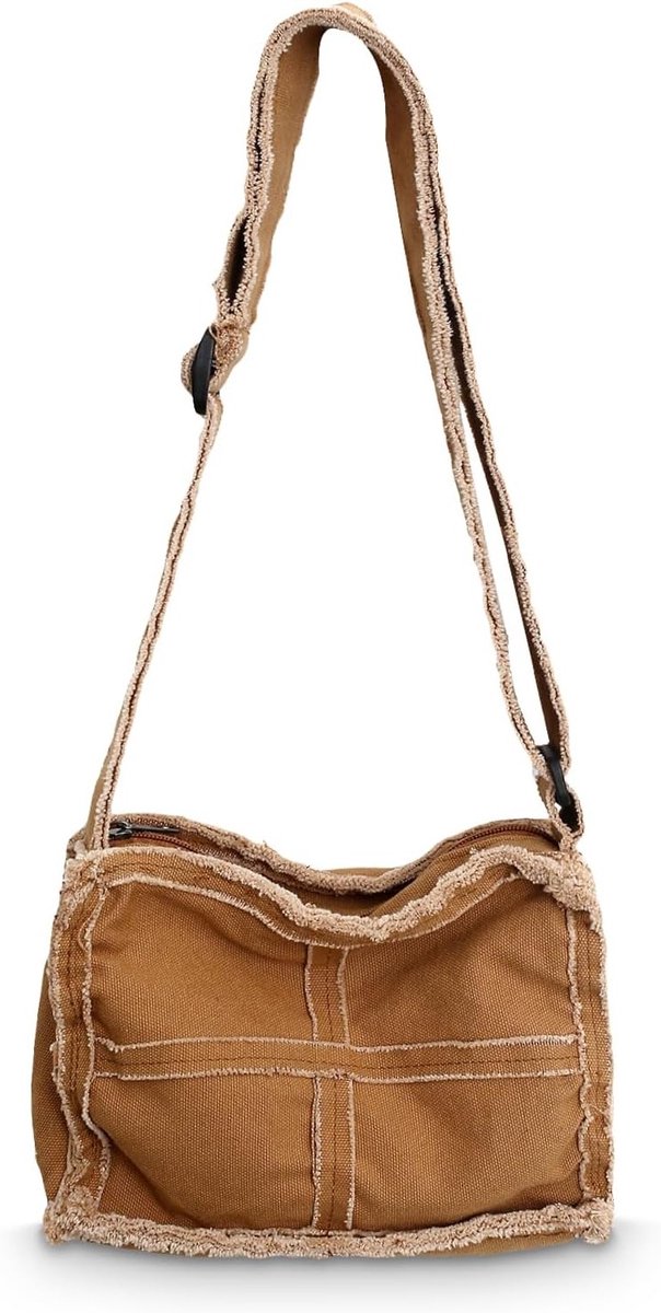 Vintage Schoudertas voor Dames en Heren - Casual Crossbody Tas voor Dagelijks Gebruik en Reizen met Ruimte voor Essentials