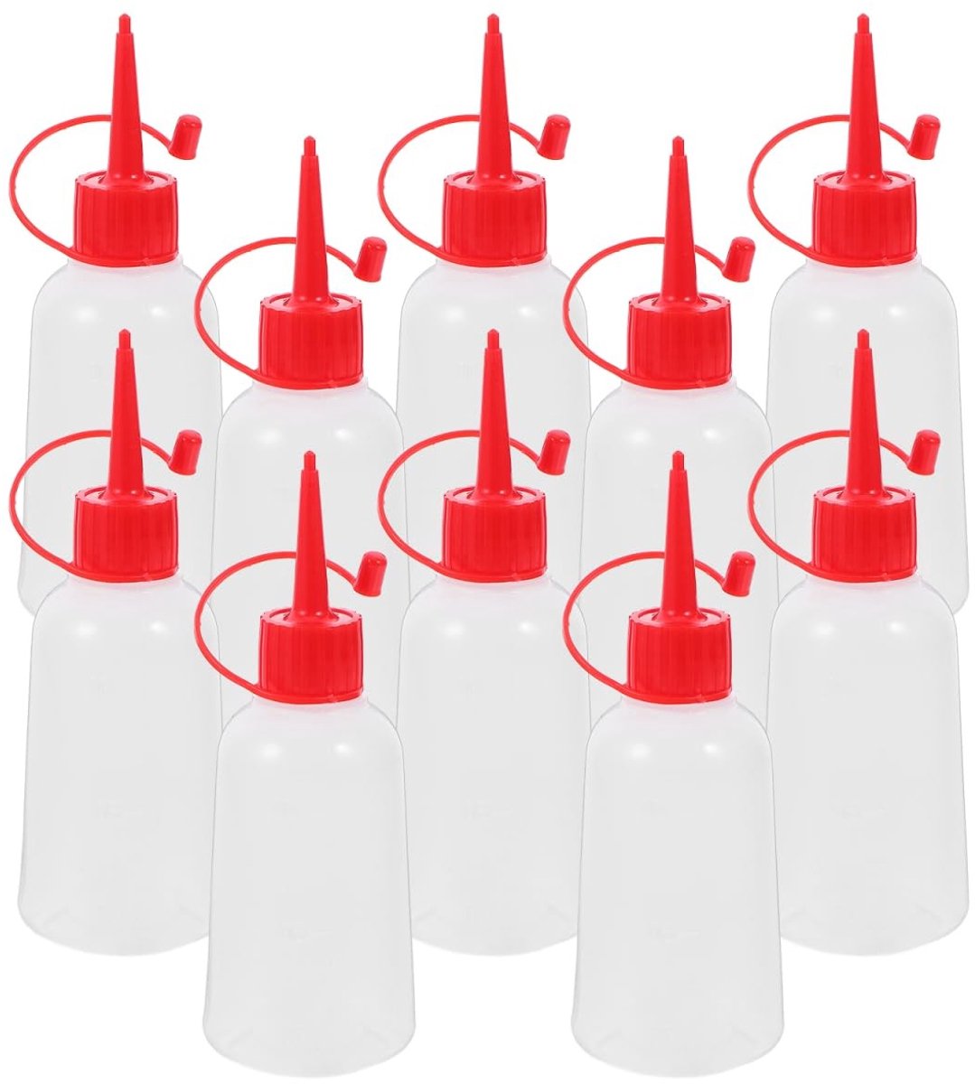 10 Stuks Herbruikbare Plastic Flesjes voor Lijm, Verf en Spray met Smalle Tip - Ideaal voor Precisiewerk en Creatieve Projecten