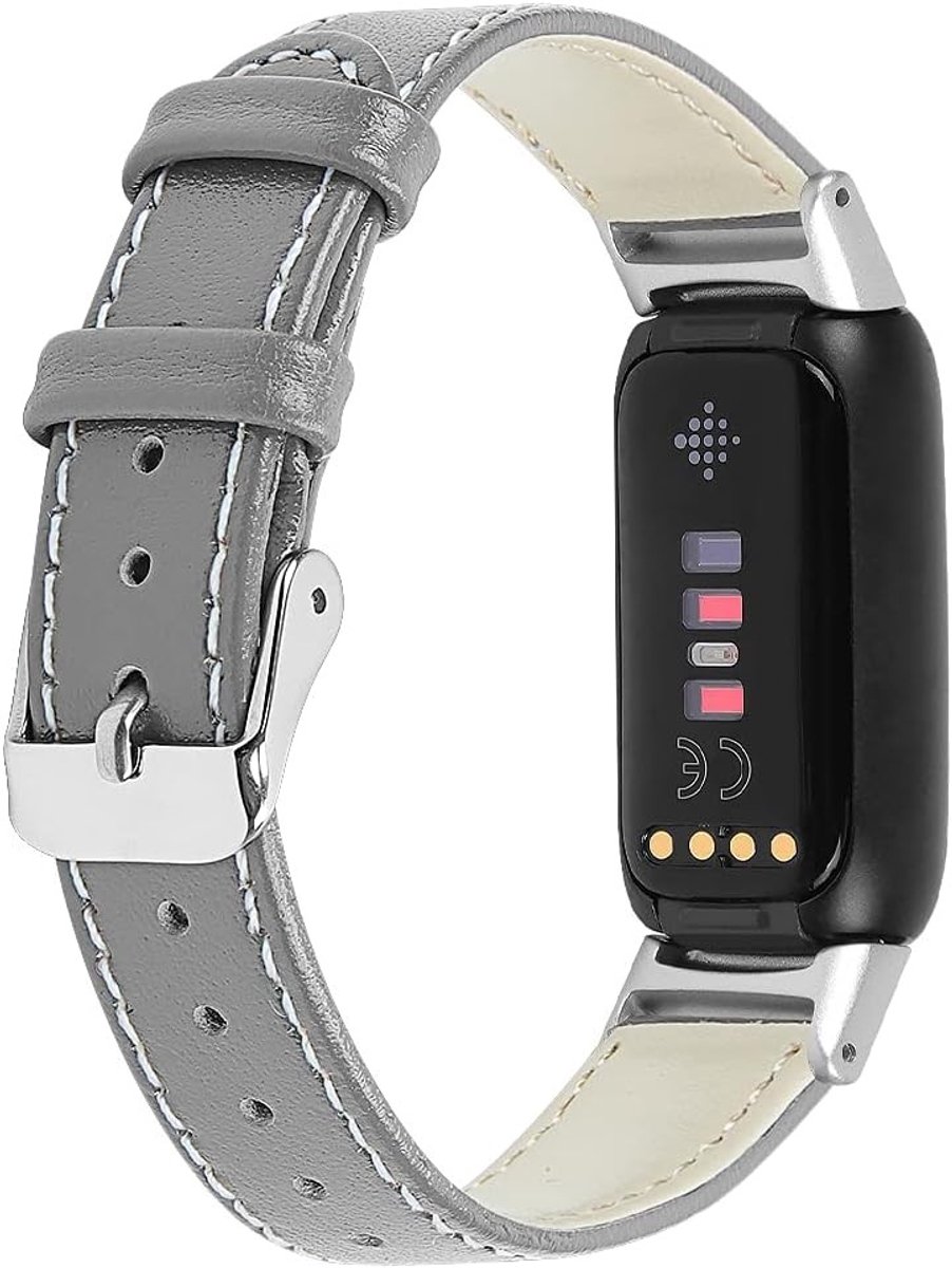 Elegante Leren Sportarmband voor Fitbit - Ademend en Zacht, Metalen Gesp, Vervangband voor Fitness en Wellness Tracker