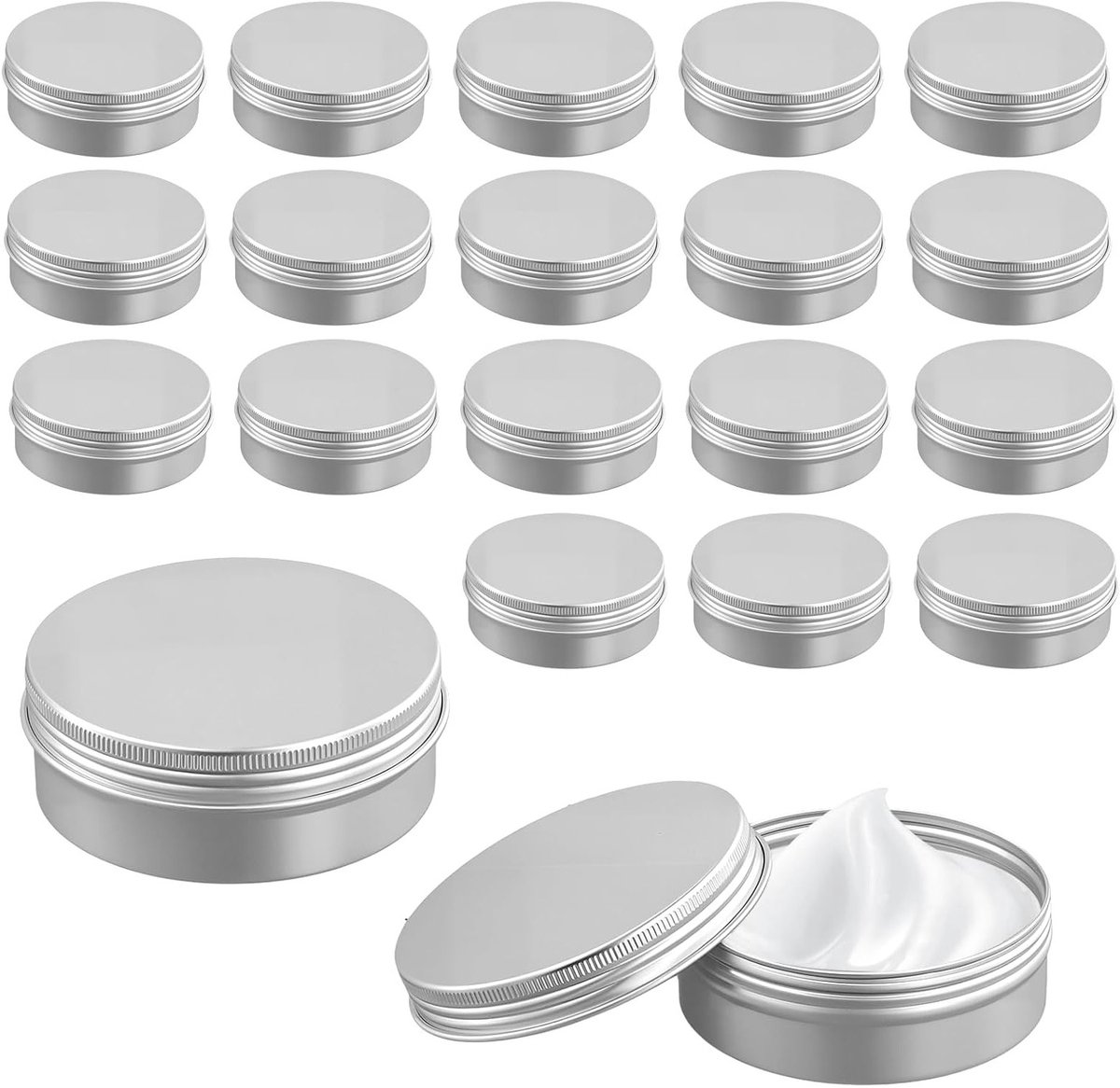 120ml Aluminium Blikjes met Schroefdop - 20 Stuks, Ideaal voor Lip Balm, Make-up en DIY Projecten, Luchtdichte Tins voor Kaarsen en Creatieve Klussen