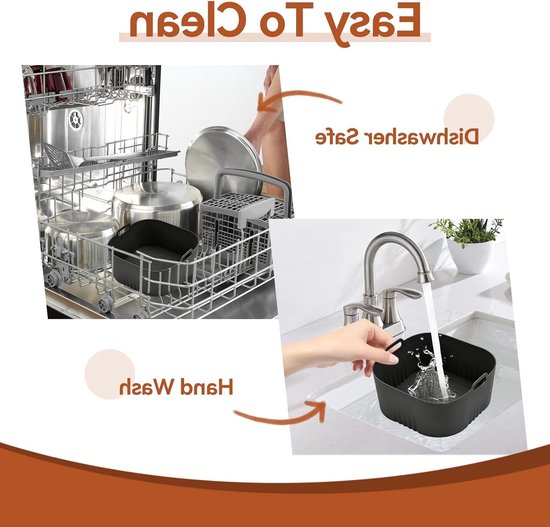 Set van 2 Siliconen Mallen voor Airfryer - Ideaal voor Bakken, Koken en Grillen, Geschikt voor 4.1L Modellen van Merkloos — afbeelding 4