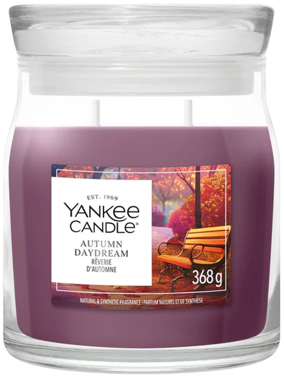 Yankee Candle Autumn Daydream Medium Geurkaars - 50 branduren - 2 lonten Bruin