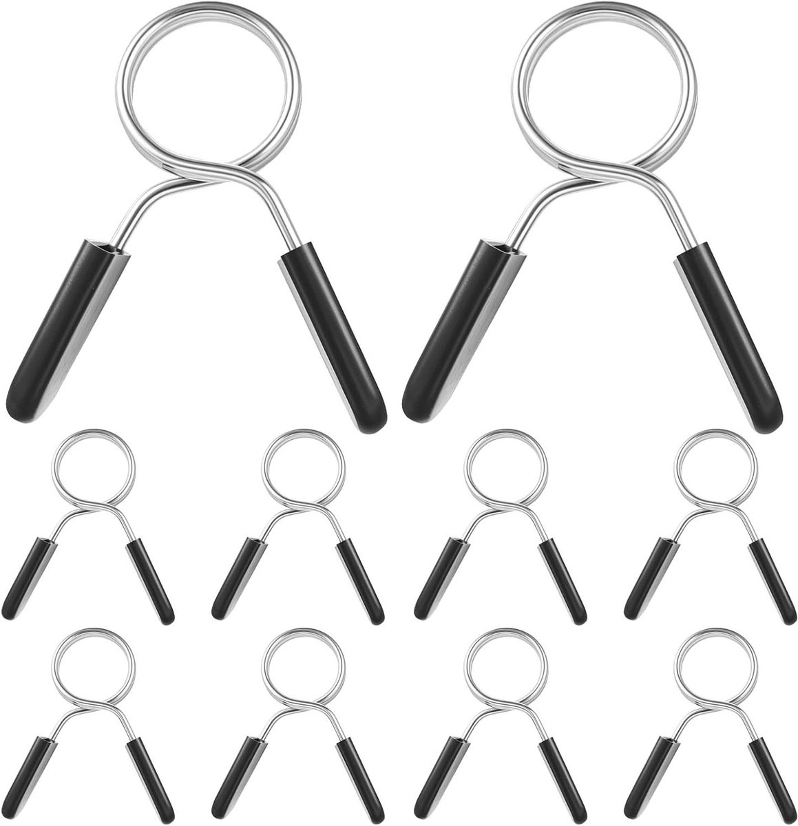 Set van 10 Dumbbell Bars met Veerklemmen en Clips voor Krachttraining, Fitness en Sportaccessoires