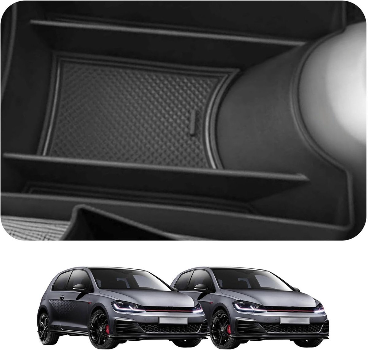 Virtubuy - Storage Box Center Console - Organizer voor Volkswagen Up - Ruimte voor dagelijks gebruik - Zwart - Geschikt voor VW Up, Skoda ...