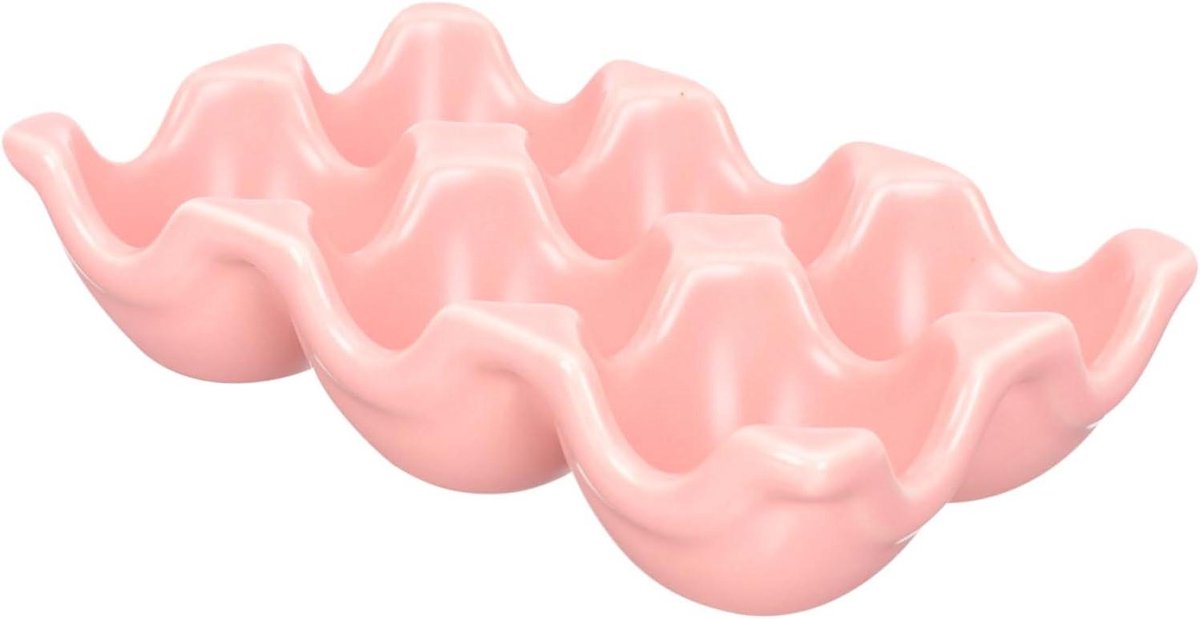 Eierrekje Keramiek - Eierhouder Dienblad - Keuken Organiseren - Groefontwerp - 145 cm - Roze