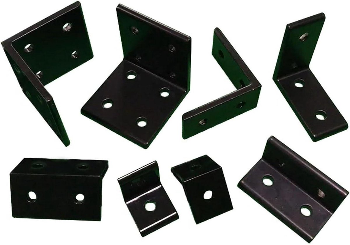Hoekbeugels - L-vormig - Meubels Verstevigen - Optimale draagkracht - 4 stuks - Zwart