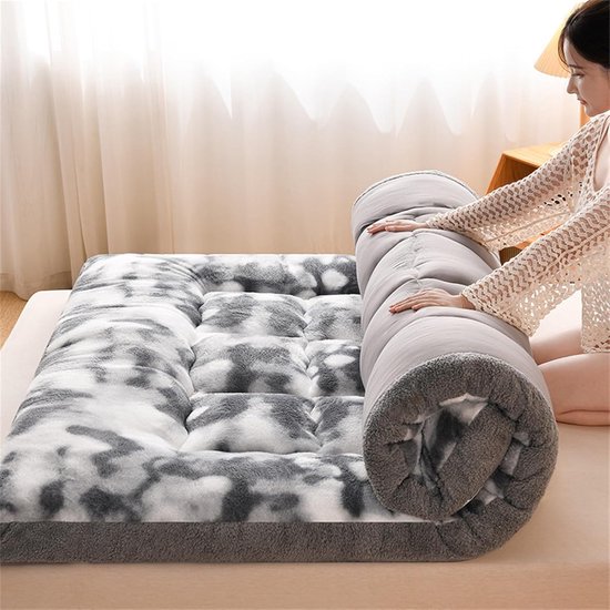Opvouwbaar Matras - Logeerbed Vloer - Comfortabel Slapen - Ergonomische Ondersteuning - 10 cm Dik - Grijs — afbeelding 2