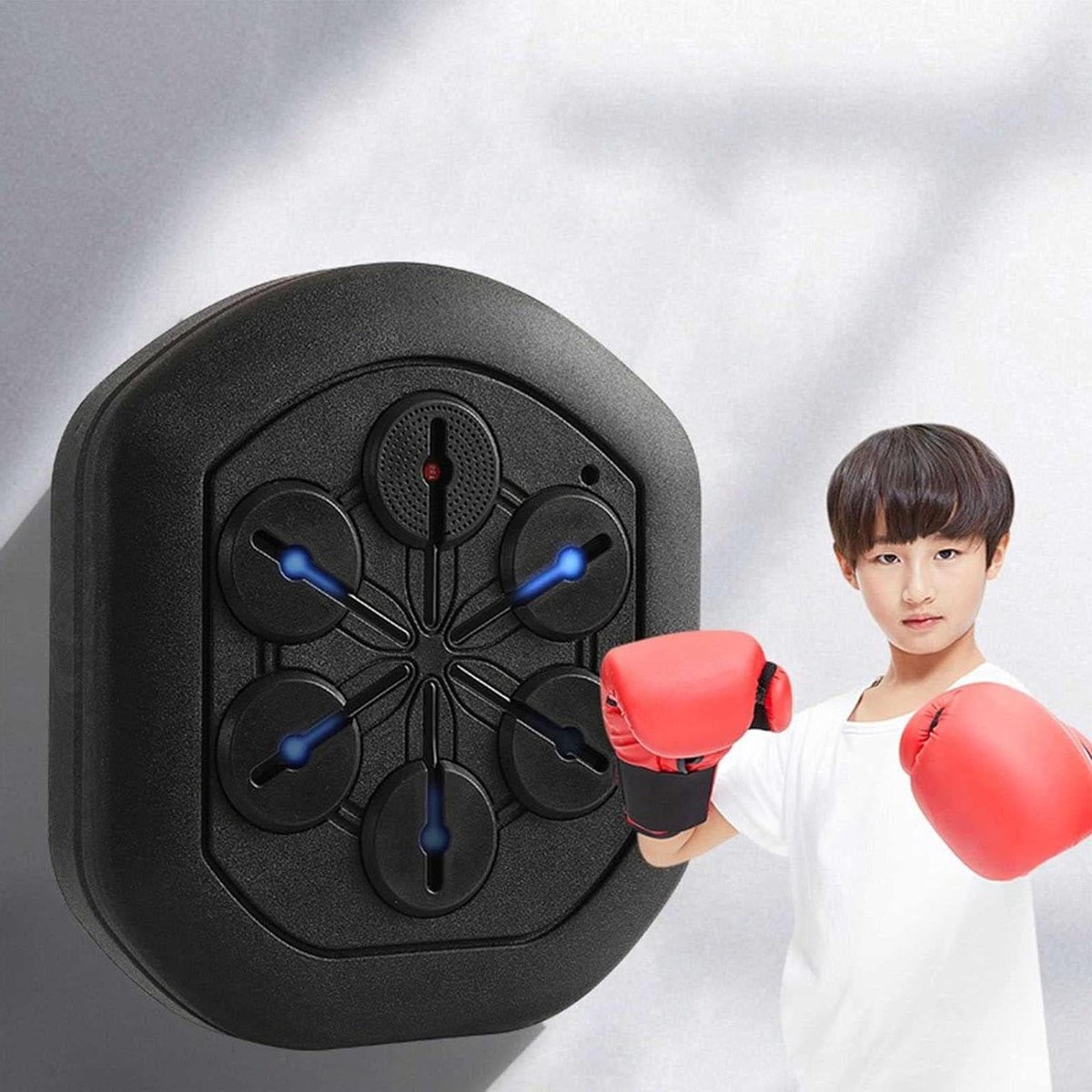 Boksmachine - Reactie Doel - Muziek Training - Bluetooth Verbonden - Wandmontage - Zwart