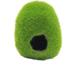 Aquarium Grot,Realistische Habitat met Hars Mosbal,Aquarium Grot Decoratie - Voor het voeren, spelen, rusten van garnalen, betta's, meervallen, gekko's, clownkrabben, dwergen
