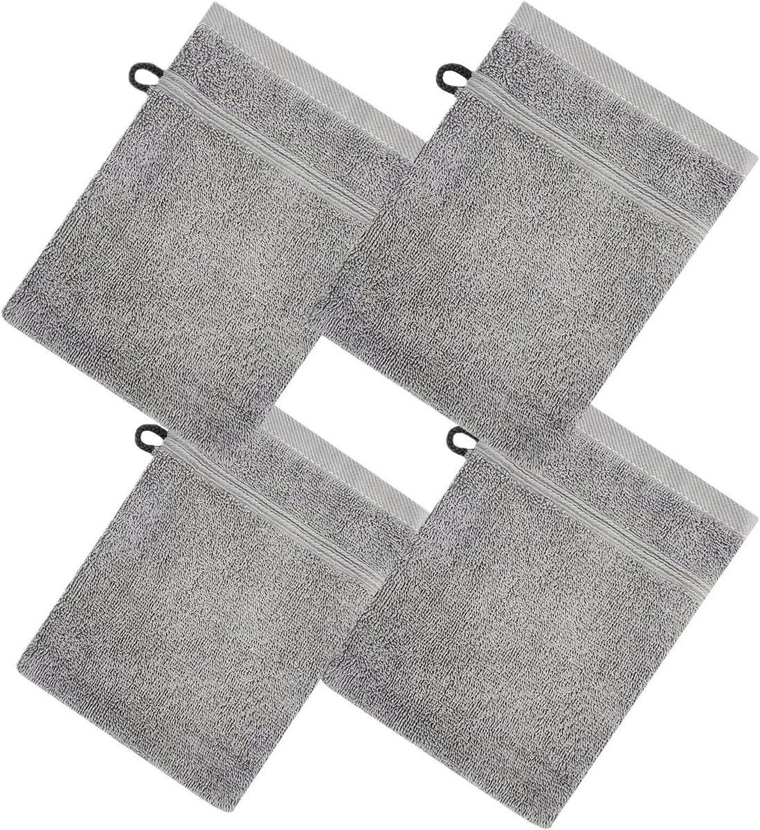 Douche Want - Scrub Handschoen - Huidverzorging - Duurzaam Geweven - 4 Stuks - Lichtgrijs