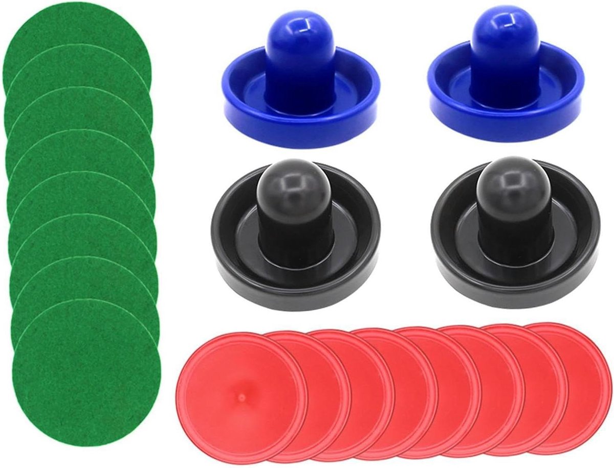 Airhockey Set - Pusher en Puck - Gezinsspel - Duurzaam PP Materiaal - 96 cm Pusher - Blauw Zwart