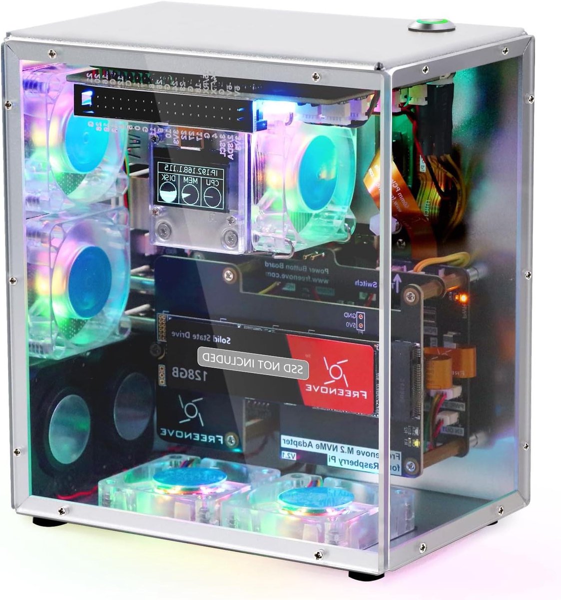 Computer Behuizing Kit - PC Case - Computer Bouwen - Met RGB Verlichting - 17.5 x 14.8 x 11 cm