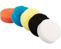 JINchao-polijstpads, 5 stks Buffing Sponge Polijsten Pad Hand Tool Kit, 3/4/5/6/7 Inch Voor Auto Polijstmachine Wax, Polijsten (Kleur: 7 inch)