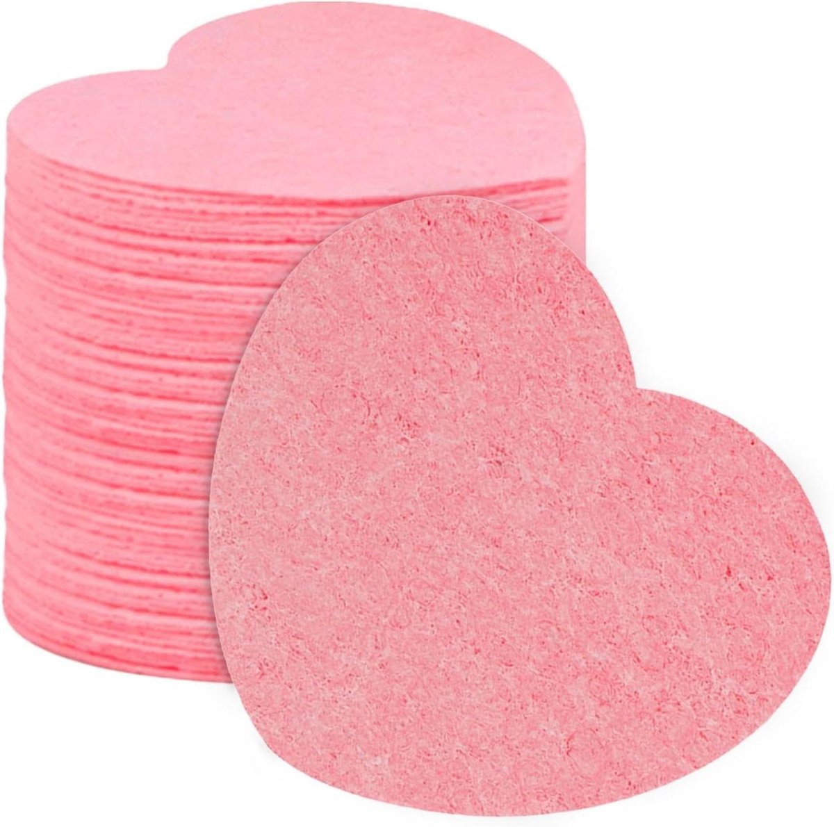 Gezichtssponzen - gecomprimeerde gezichtssponzen | Hartvormige gezichtssponzen voor het wassen van het gezicht | 20 stuks gezichtsscrubbers voor gezichtsreiniging, exfoliërend masker, make-up