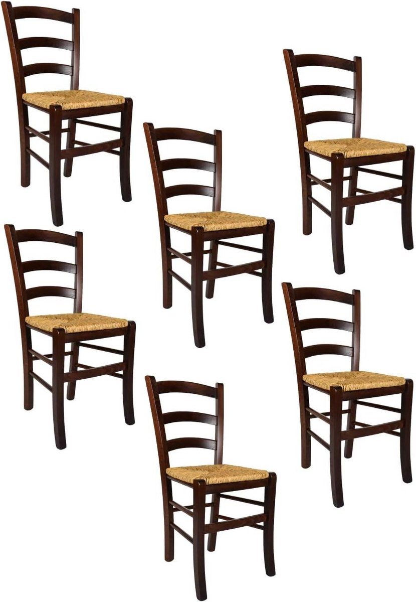 Stoelen Set - Eetkamerstoelen - Gezellig Tafelen - Handgemaakt in Italië - Set van 6 - Don