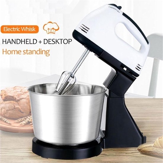 Keukenmixer Roestvrijstaal - Slagroomklopper Handmixer - Bakken en Mixen - Draadloze Bediening - Compact Design - One Color — afbeelding 4
