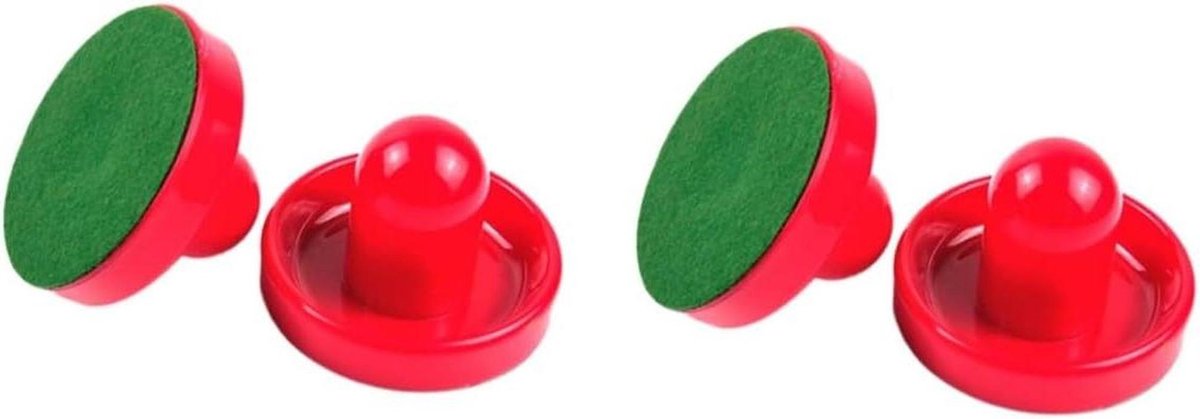 Airhockey Paddles - Puck Gliders - Tafelspel Vervanging - Ergonomisch Ontwerp - 4 Stuks - Rood
