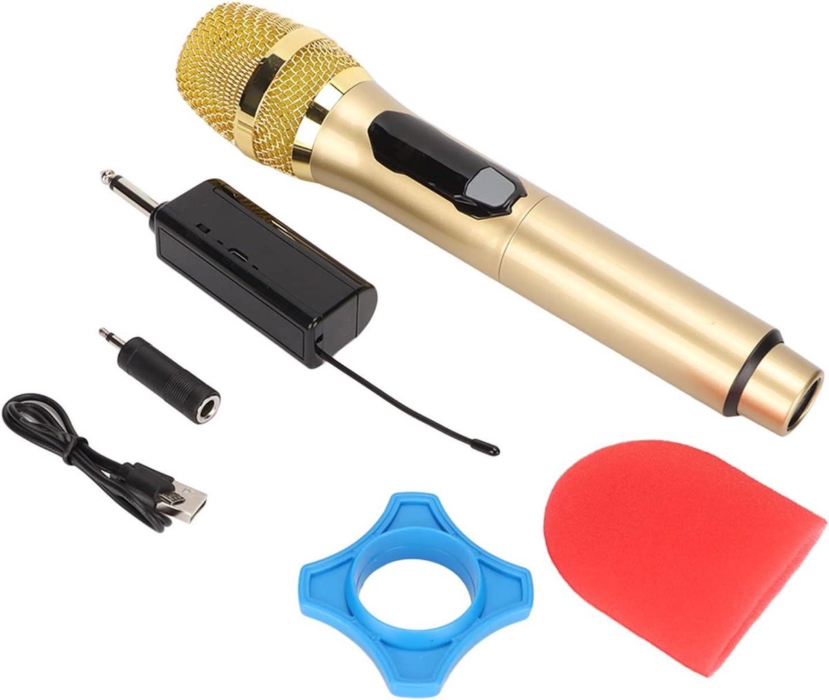 Draadloze Microfoon - Handheld Microfoon - Live Optredens - Stabiel Signaal - 50 Meter Bereik - Goud