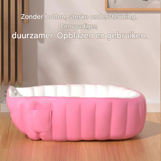 Reisbad Voor Baby's,Draagbaar Opblaasbad Voor Kinderen Met Voetpomp - Antislip Opvouwbaar Babybad Binnenhuis Badkamer Buiten Vakantie — afbeelding 4