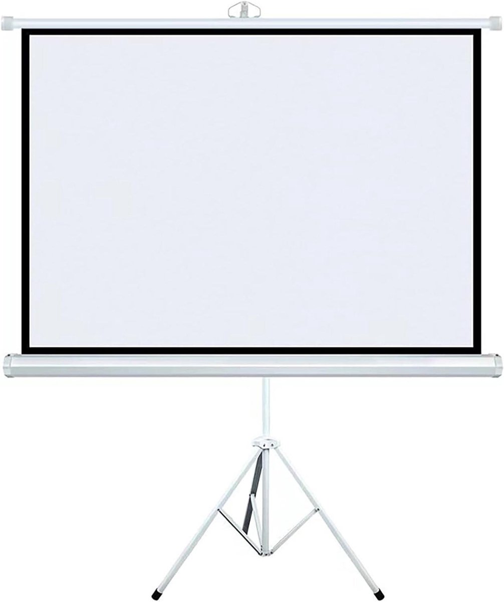 Projectiescherm met Statief - Draagbaar Scherm - Thuisbioscoop Creëren - Kreukvrij PVC Materiaal - 60 tot 72 Inch - Mat Wit