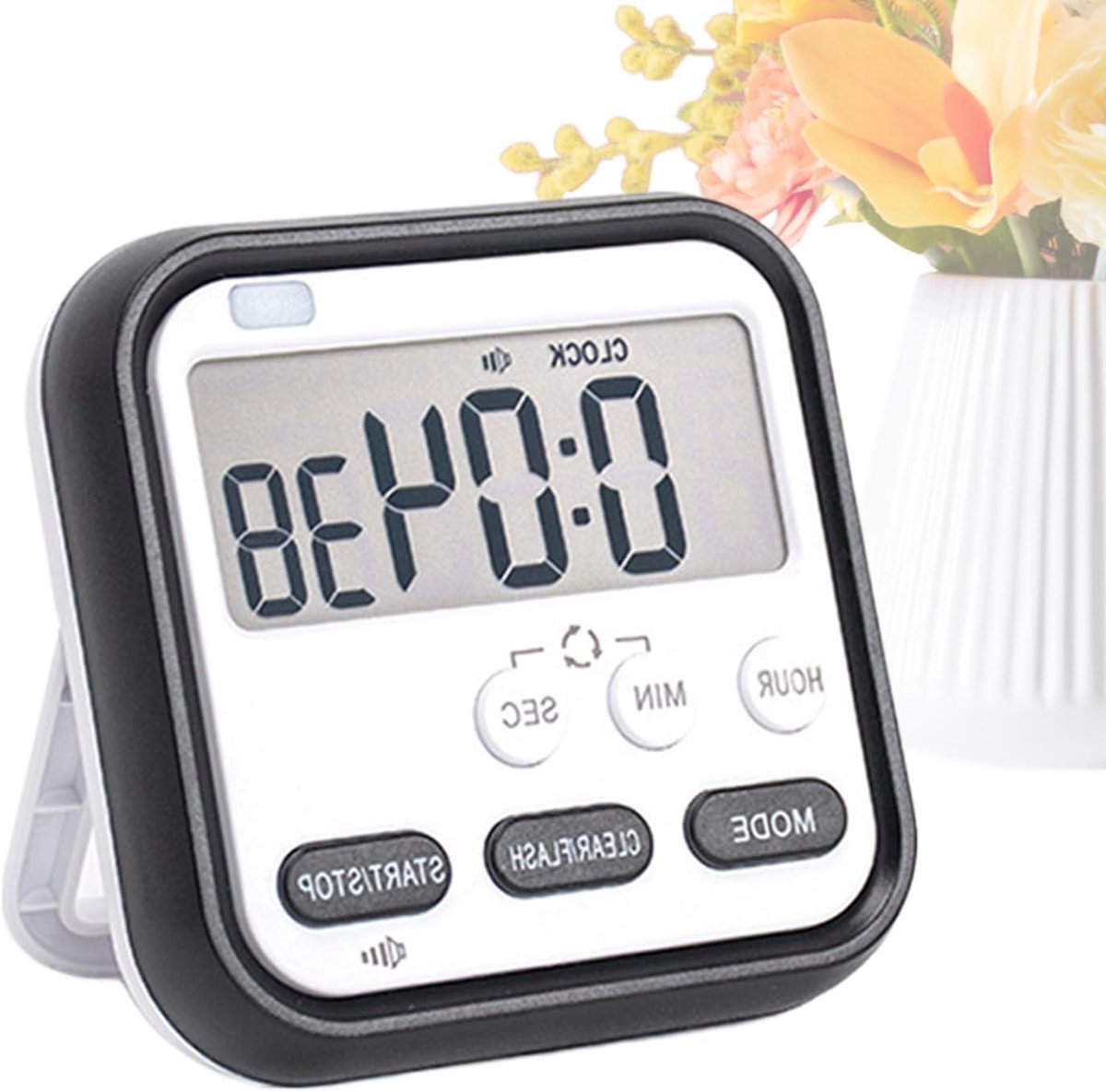Digitale Timer - Kookwekker Klok - Studie Hulp - Versterkte Behuizing - 8x3x3 cm - Zwart