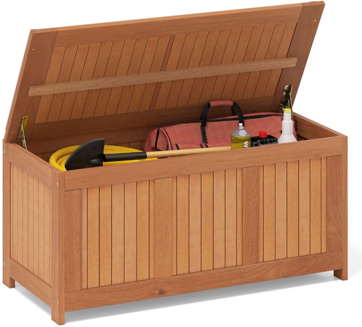 Tuinkist - Opbergbox voor buiten- Tuinbox - Opbergbox met kussen - weerbestendig - Teak