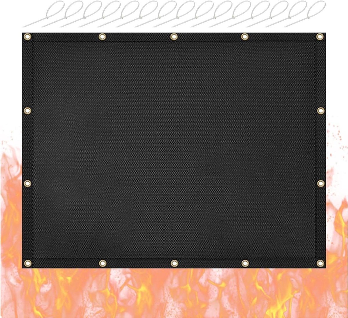 Hitteschild - Beschermmat - Barbecue Beschermen - Hittebestendig - 90 x 122 cm - Zwart