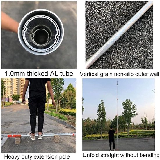 Telescopische Stokzaag - Uitschuifbare Takkenzaag - Takken Snoeien - Verstelbare Aluminium Steel - Tot 5.5 Meter - Aluminiumkleurig — afbeelding 5