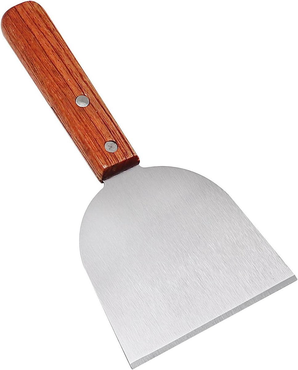 Grillschraper - Keukengrill - Buiten koken - Houten handvat - 21 cm - Meerkleurig