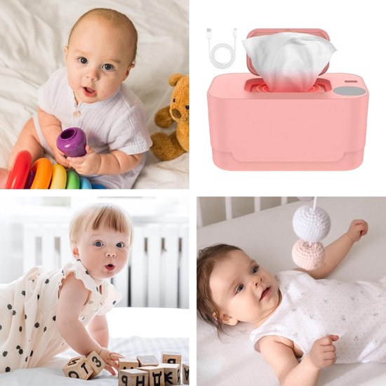 Vochtige Doekjes Warmer - Luierwarmer Baby - Babyverzorging Thuis - Gelijkmatige Warmte - Tot 80 Doeken - Roze — afbeelding 4