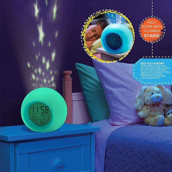 Kinderwekker - Digitale Wekker Slaapkamer - Slaaptrainer Kinderen - lichtsignaal — afbeelding 3