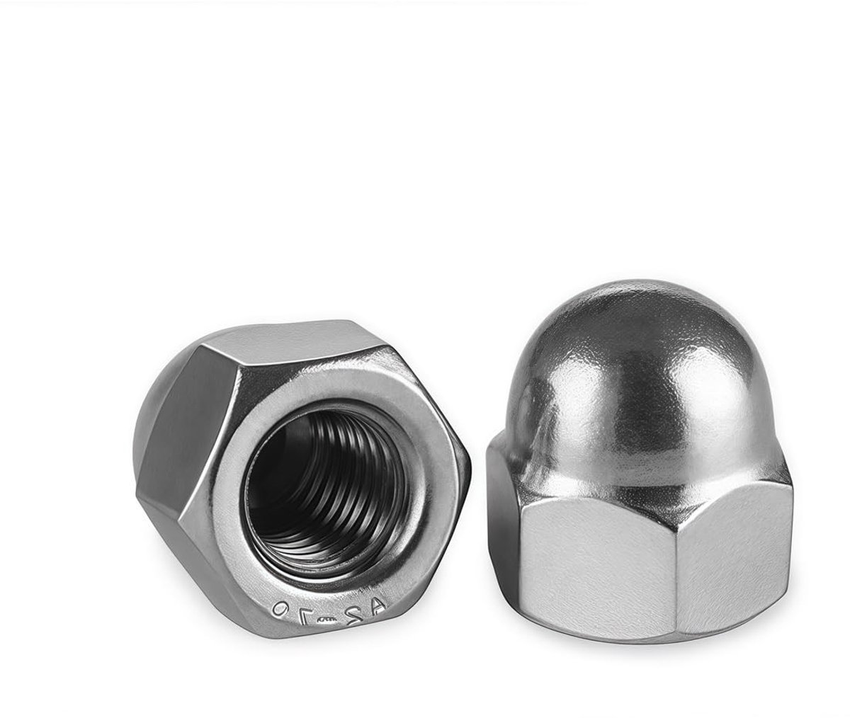 25 Stuks RVS M4 Kapmoeren DIN 1587 Hex Dome Moeren voor Schroeven, Draadstangen en Bevestigingen