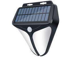 Op zonne-energie werkend knipperend waarschuwingslicht, alarm van 129 decibel, infrarooddetectie, wandmontage, IP65 waterdichtheid, geschikt voor woningen, tuinen en magazijnen.