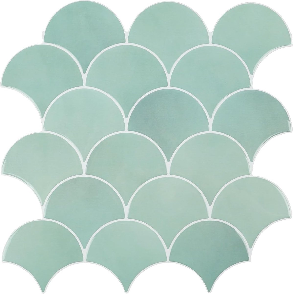 3D Tegelstickers voor Badkamer en Keuken - Groene Zelfklevende Viskalts Tegels - Set van 10 Decoratieve Wandtegels