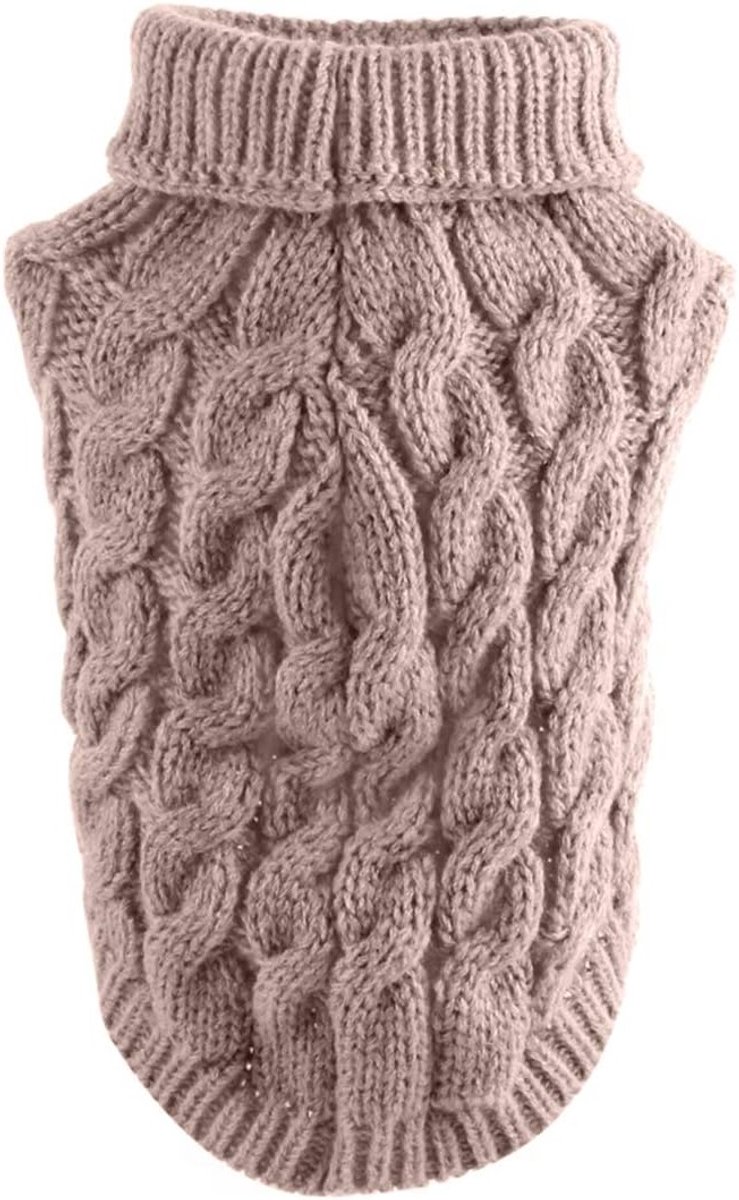Turtleneck Gebreide Trui Jas voor Honden en Katten - Warme Pullover voor Kleine en Middelgrote Huisdieren (XL, Khaki) — cadeau in Cadeau-ideeën - foto 2