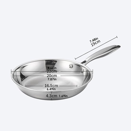Stainless Steel Pan, Oven Skillet Cooking Pan, Sturdy Deep Pot Steaks and Eggs, Bucket and Frying Pans, 19.09x11.81x3.15 inches Stainless Cookware for Home and Kitchen — afbeelding 3